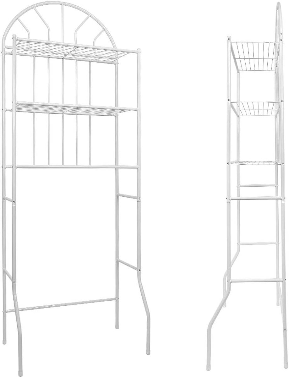Ruimtebesparend rek, toiletrek, badkamerrek, praktisch opbergrek, toilet-organizer-rek voor slaapkamer toiletrek, wasmachinerek, badkamerrek,toiletrek(65 * 34 * 177 cm wit)