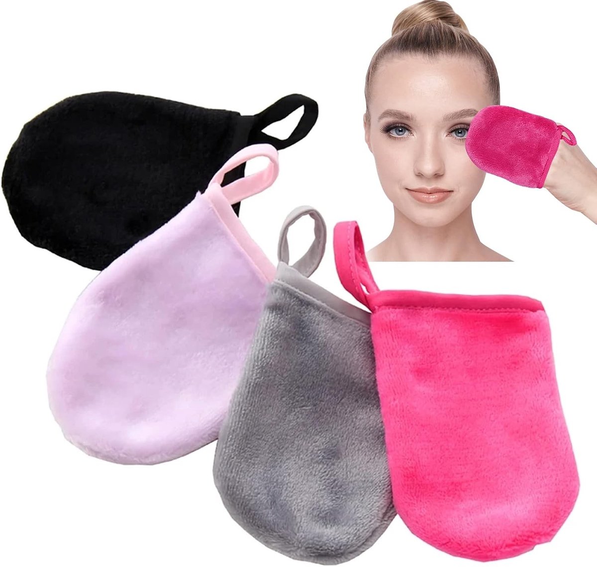 Herbruikbare Microfiber Make-up Verwijderhandschoenen voor Gezicht, Ideaal voor Alle Huidtypes, Zacht en Effectief in het Verwijderen van Make-up