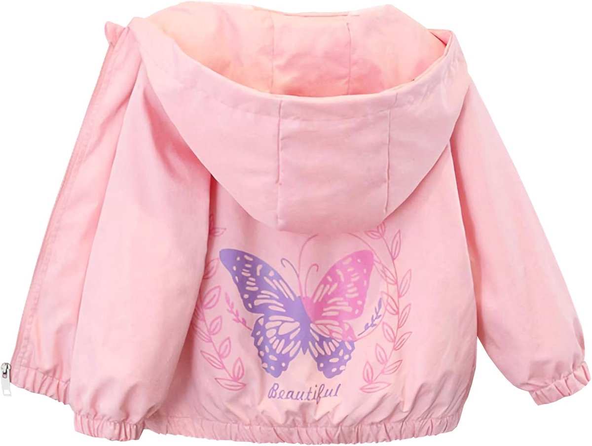 Kinderjas voor meisjes, babyjas, lange mouwen, trenchcoat met capuchon, winddicht