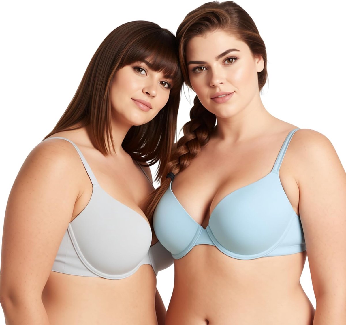 Muse Dames Grote maat Volledige dekking Gewatteerd Beugelbeha-2 Stuks