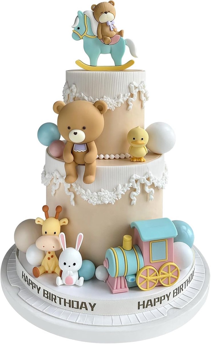 Teddybeer-taartdecoratie, taartdecoratie, babyshower, verjaardagstaart, dierdecoratie, verjaardagsfeest, decoratie voor feestjes, verjaardagsfeest