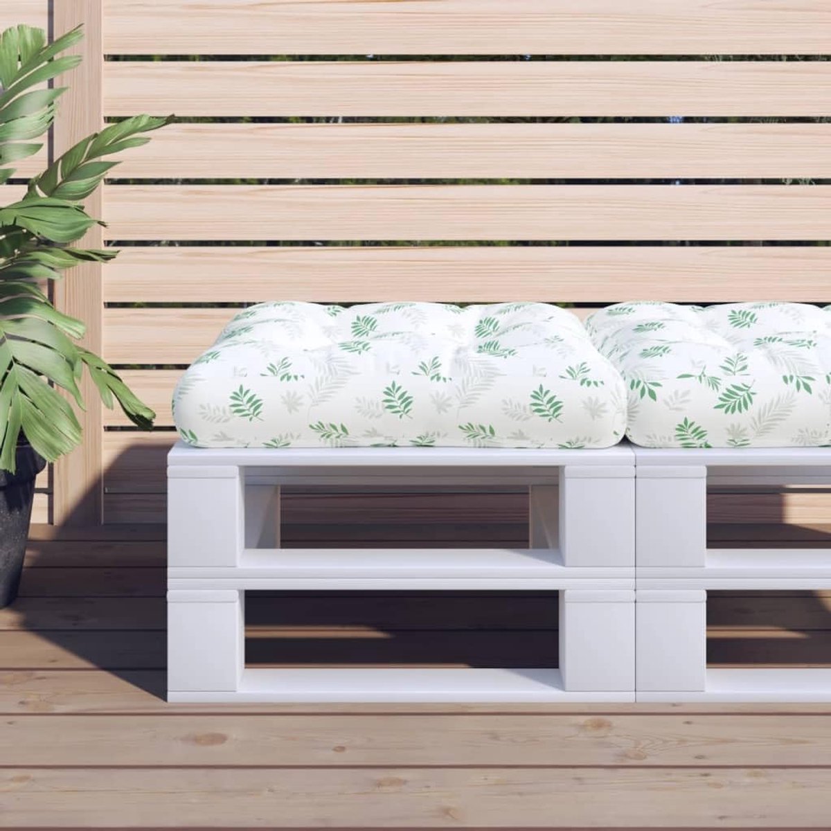 Bladpatroon 60 x 61,5 x 10 cm van Oxford-weefsel, waterafstotend en kreukbestendig, gevuld met PP-holle vezels voor zacht zitcomfort, ideaal als zitkussen