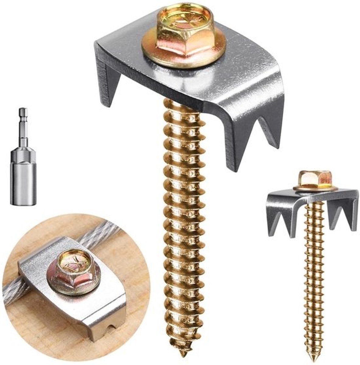 Omheiningnietjes - Draadomheiningsnietjes - Hekwerk Bevestigen - Roestvrij Staal - 100 stuks - Zilver