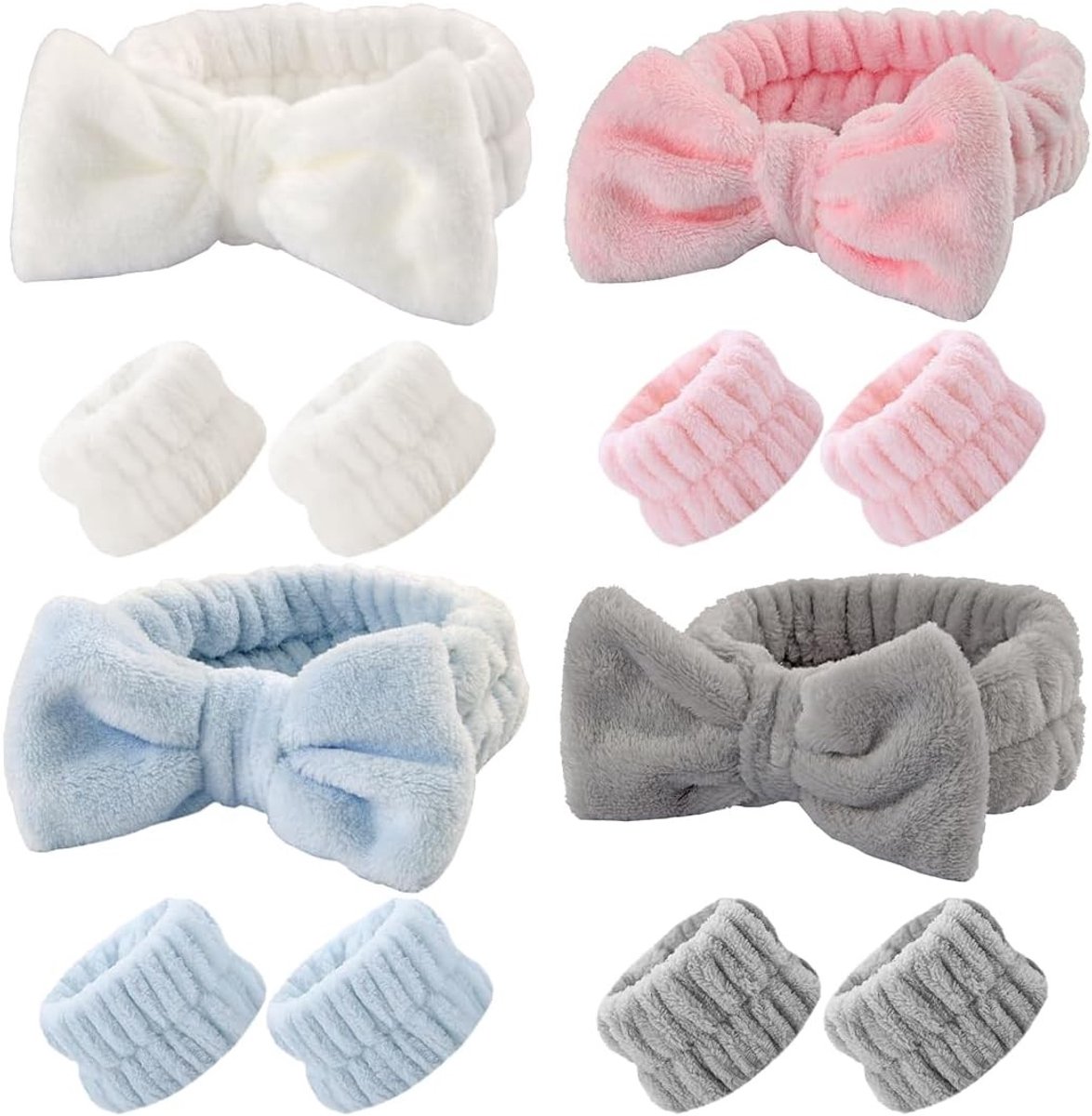 Set van 3 Haarbanden voor Huidverzorging en Makeup Verwijdering - Ideaal voor Douche, Yoga en Spa met Cosmetische Armbanden. Perfecte Schoonheidshulpmiddelen.