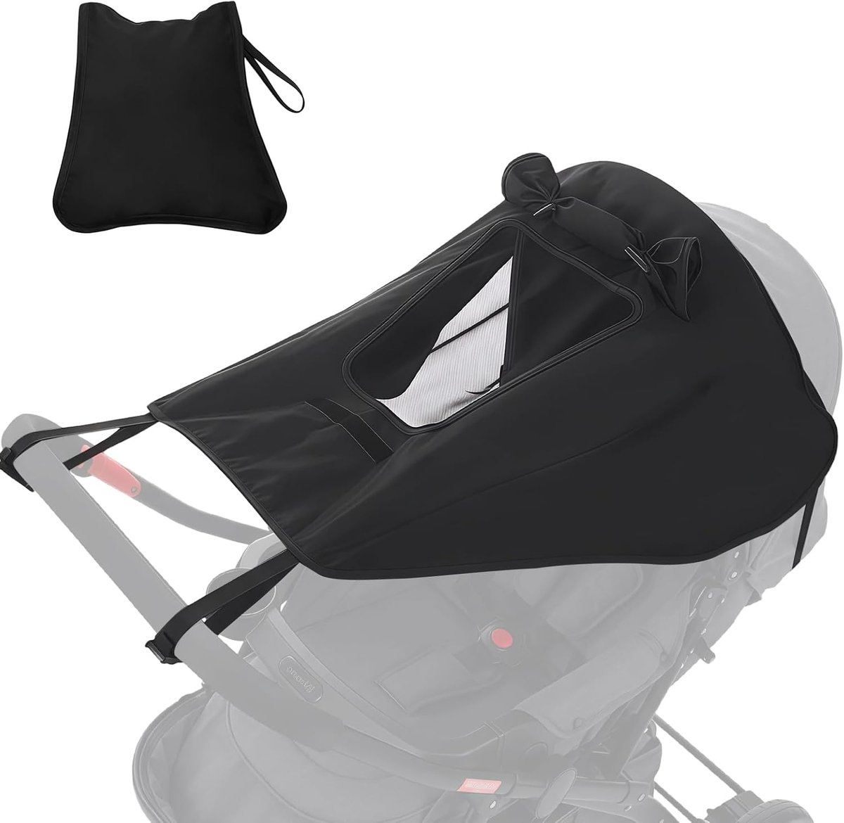 Zonneklep voor kinderwagen met raam en UV-bescherming 50+