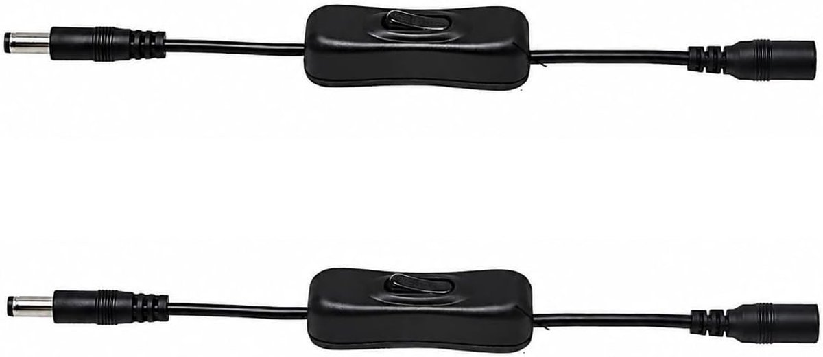 2 Pack DC 5.5mm x 2.5mm Mannelijke naar Vrouwelijke Schakelkabel, Kangping Voor CCTV LED Bewakingscamera