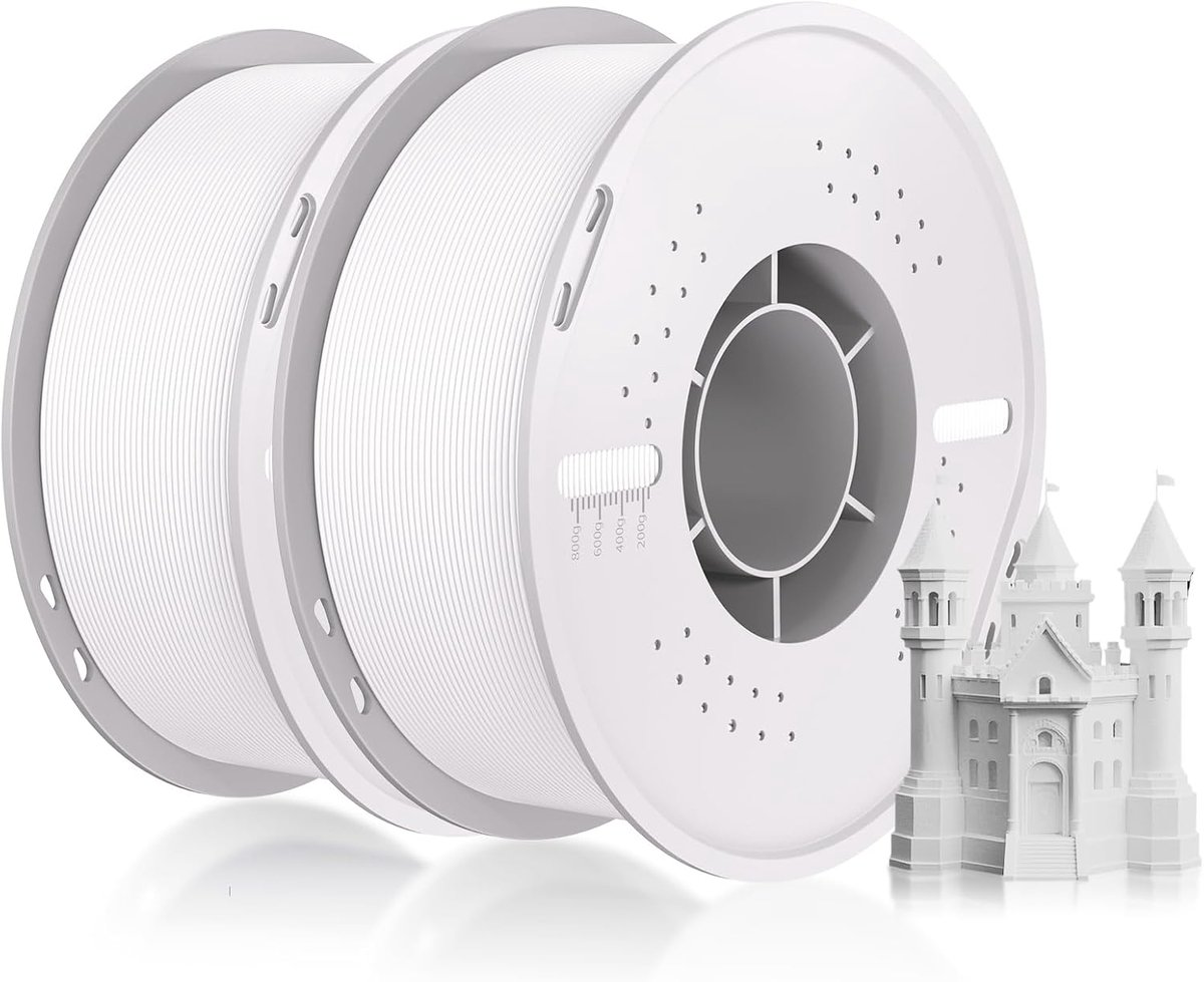 Refill Filament Compatibel met Bamboelab A1/A1 Mini/X1/P1 Serie White (2 stuks)