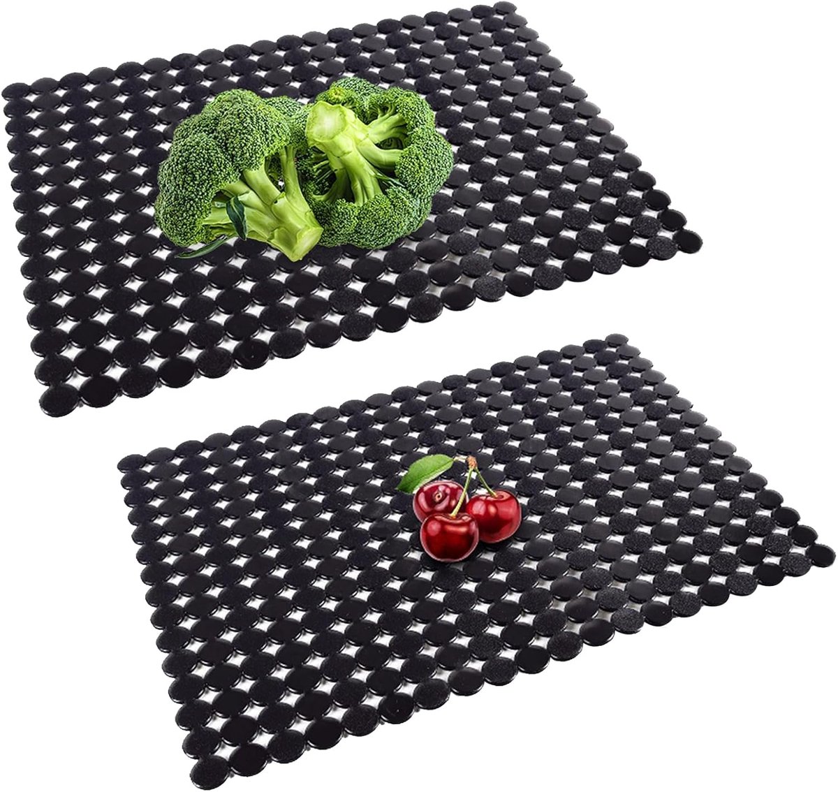 Dailygoods- Gootsteenmat Antislip - Set van 2 - 30 x 40 cm - PVC - Zwart - Bescherming voor Servies en Glazen - Spoonmat