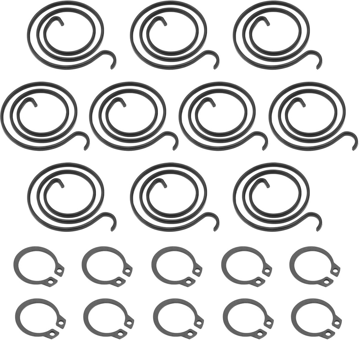 Dailygoods- Deurklink Afsluitbaar - Deurklinkveren - Circlips - Zwarte Coating - 10 Stuks - 2 mm Dikte - Deurgreep