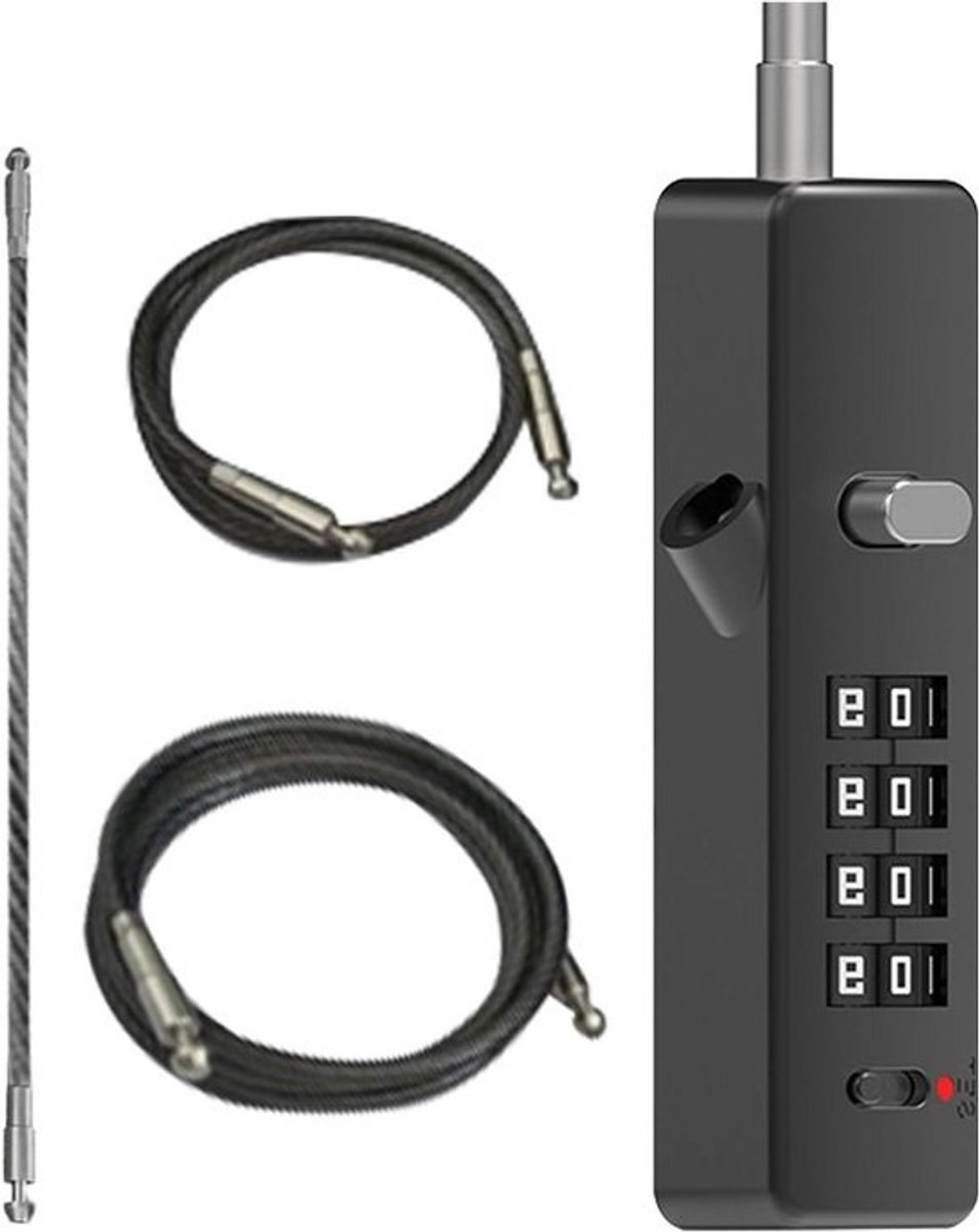 Kabelslot Cijferslot - Combinatieslot Bagageslot - Veiligheid Bagage - 4-Cijferige Combinatie - 120 cm Kabel - Zwart