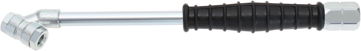 Dailygoods- Ventieltool - Dual Head Band Air Chuck - 1/4NPT Connector - Zilver/Zwart - Ergonomische Grip - Duurzaam Materiaal - Bandenpomp