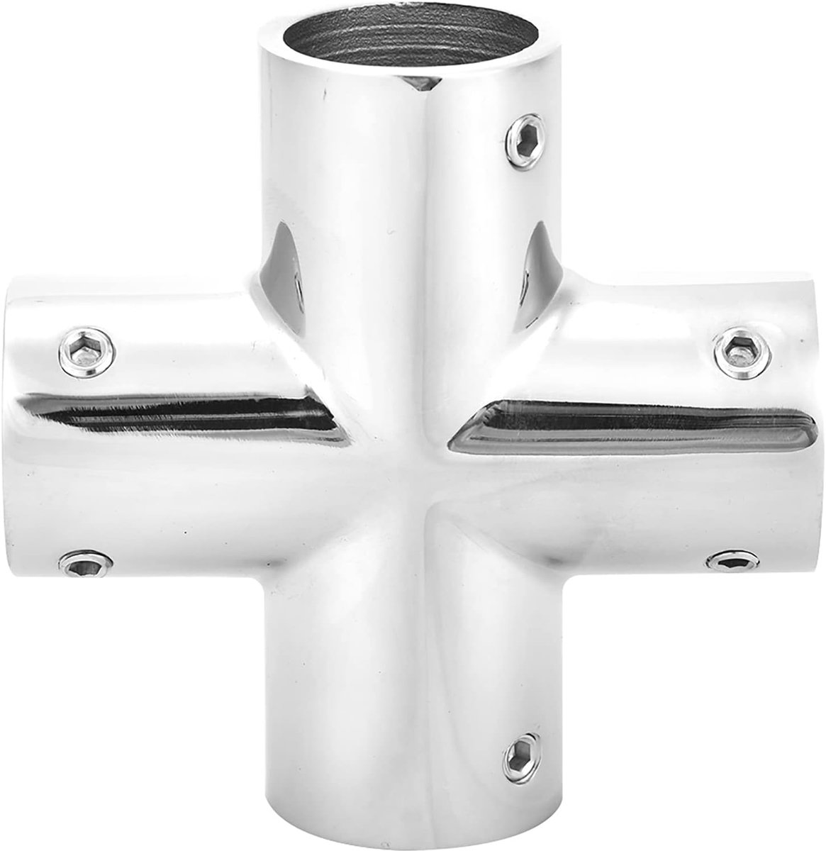 Dailygoods- Pijpconnector 25mm - Roestvrij Staal - 4-Weg Beugel