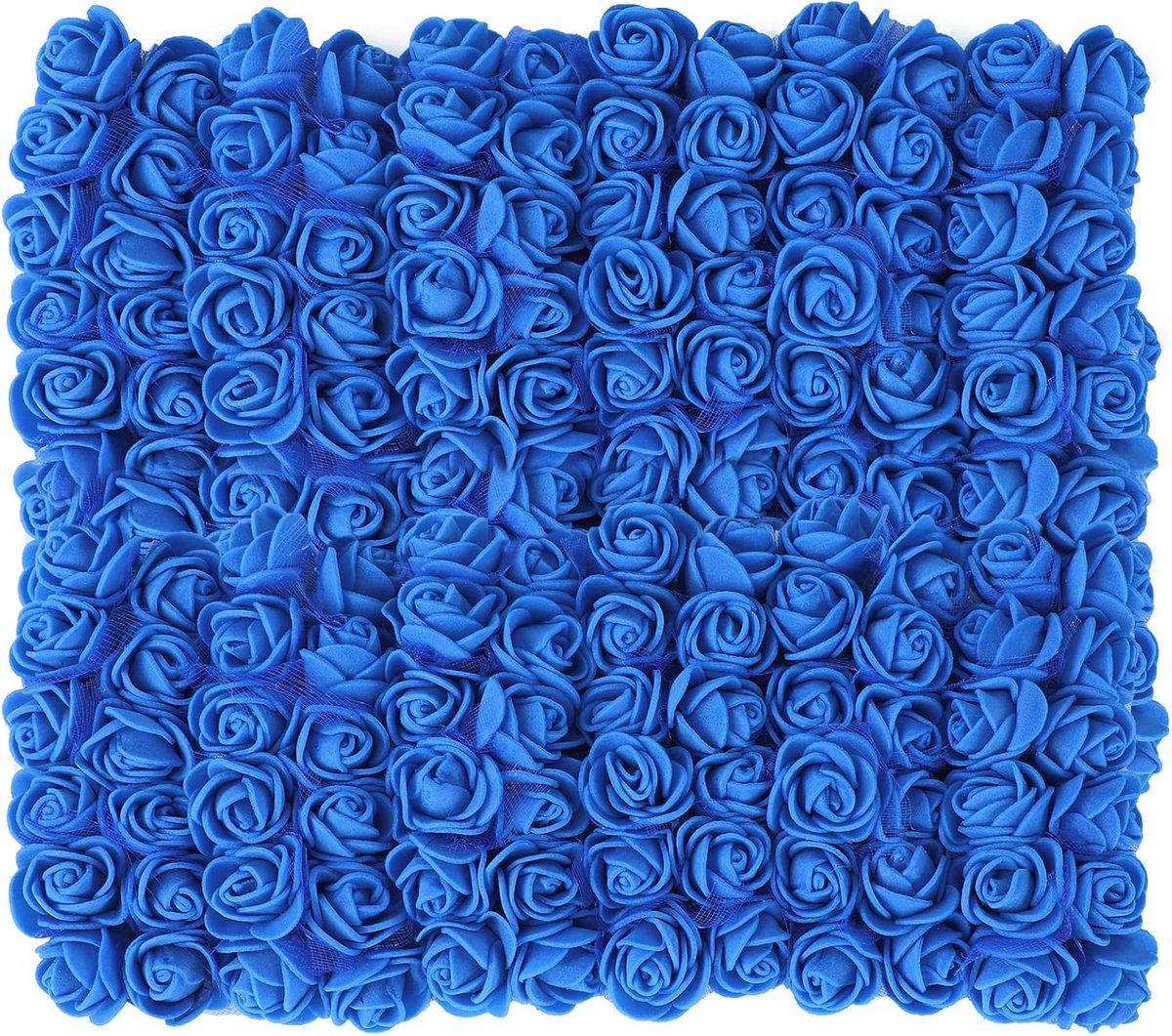 Dailygoods- Kunstbloemen 144 stuks - Mini Kunstrozen - Schuimrozen voor Bruiloft - Doe-het-zelf Decoratie - Herbruikbare Bloemkoppen - Blauw 1,5 x 2,5