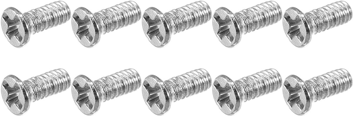 Dailygoods - Kleine Kruiskopschroeven (M1,2 x 3 mm), 350 Stuks, Koolstofstaal