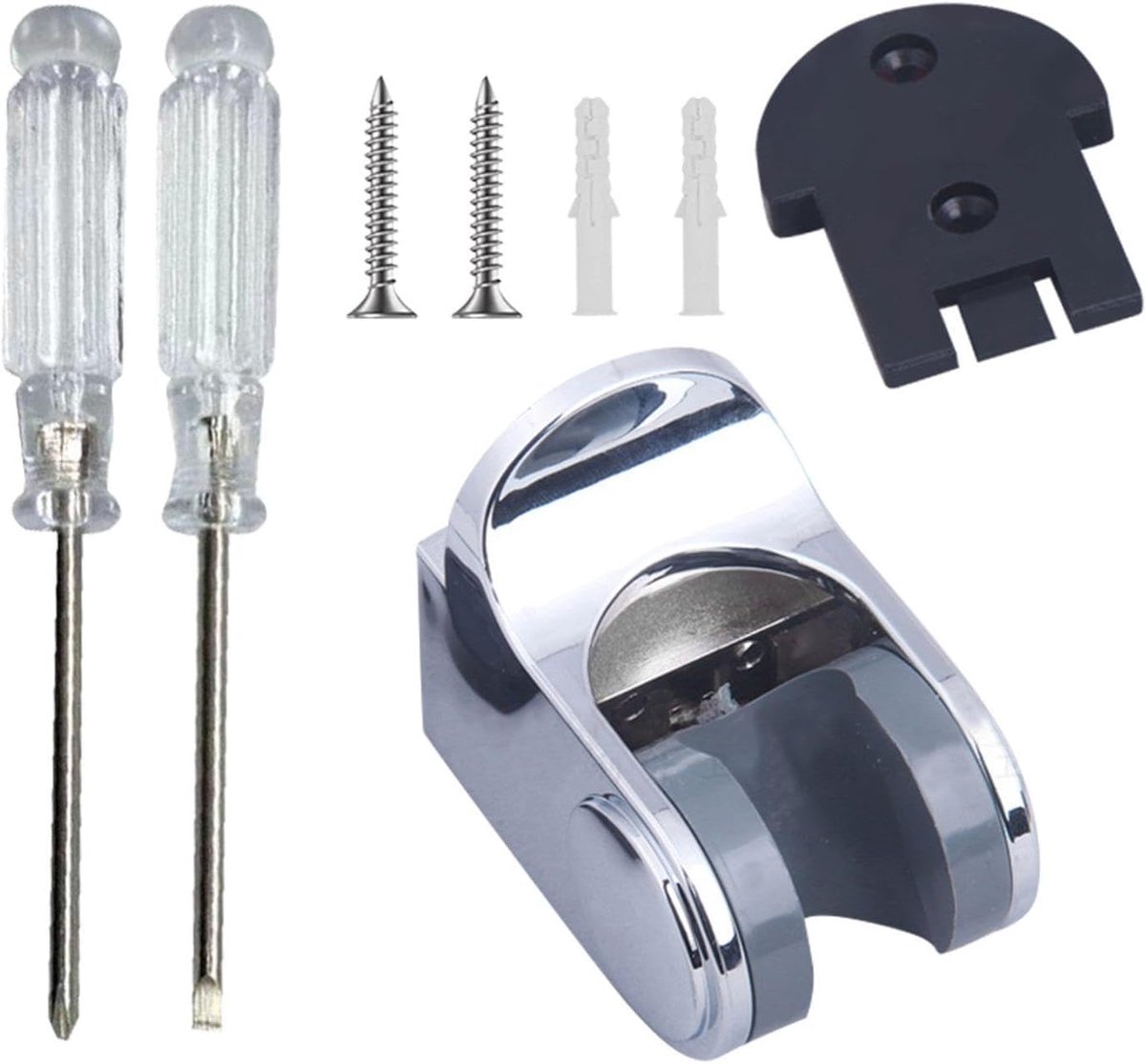 Dailygoods- Douchehouder Vaste Beugel - Douchekopstandaard - Beweegbare Houder - Verstelbare Douchezitting - Mini-Schroevendraaier - Duurzaam ABS-Kuns