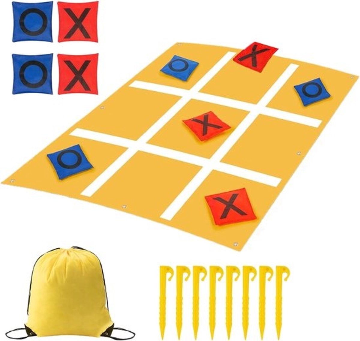 Werpspel Bonenzakken - Gooien Speelset Buiten - Groepsactiviteit Familie - Scheurvast Polyester Oxford - 91 x 91 cm - Meerdere Kleuren