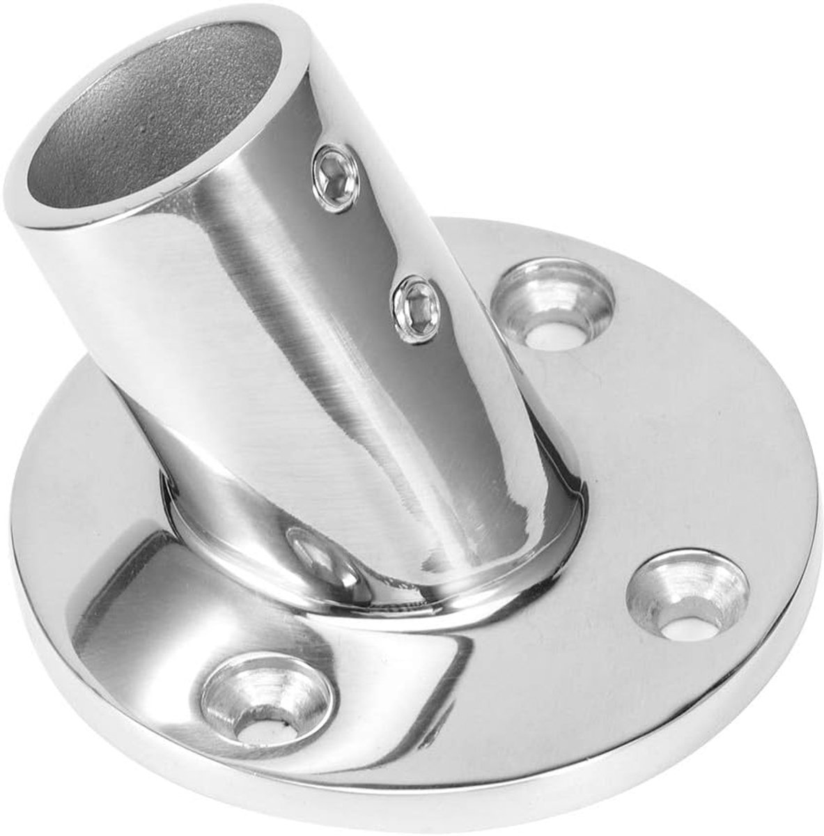 Dailygoods- Leuningbeugel 60 Graden - Ronde Beugel - Roestvrij Staal - 22mm/25mm Binnen Diameter - Duurzaam - Geschikt voor Schepen - Leuningsteun