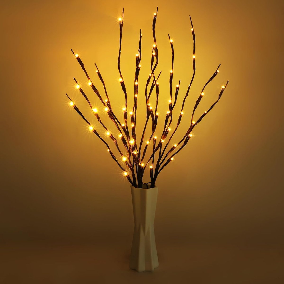 Dailygoods - Led-takverlichting - Flexibele takdecoratieverlichting - Warme kleur - 3-pack - Binnenverlichting - Geschikt voor woonkamer - 73 cm