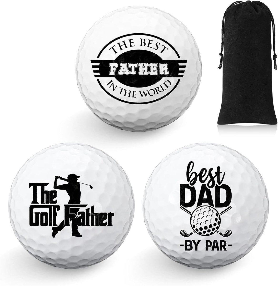 3 Stuks Golfballen Cadeauset voor Verjaardag - Grappige Golfballen voor Golfers en Vader - Standaardformaat Golfaccessoires
