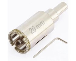 3/4 inch diamantgatenzaag met pilotbit, DaduoRi 3/4 inch tegelboren voor graniet, keramiek, porseleinen tegels, marmer, glas, stenen, 1 1/2 inch zaagdiepte voor dikke werkbladen (klein 20 mm)