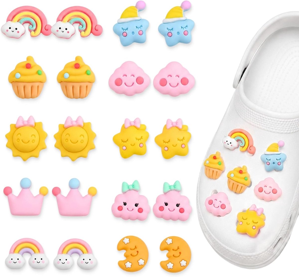 Bedels, doe-het-zelf decoraties voor schoenen, sterren, maan, wolken, cadeau voor kinderen en vrouwen