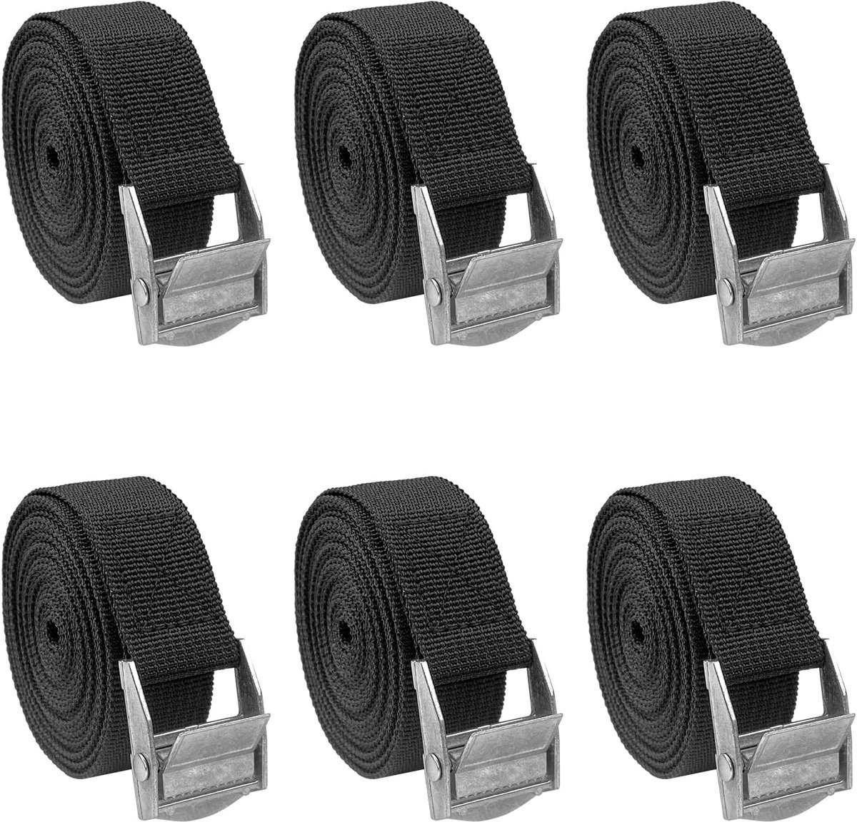 Spanbanden bestand tegen 250 kg, verstelbare spanband voor bagage, surfplanken, camping, fietsdragers, vastzetkoord, zwart