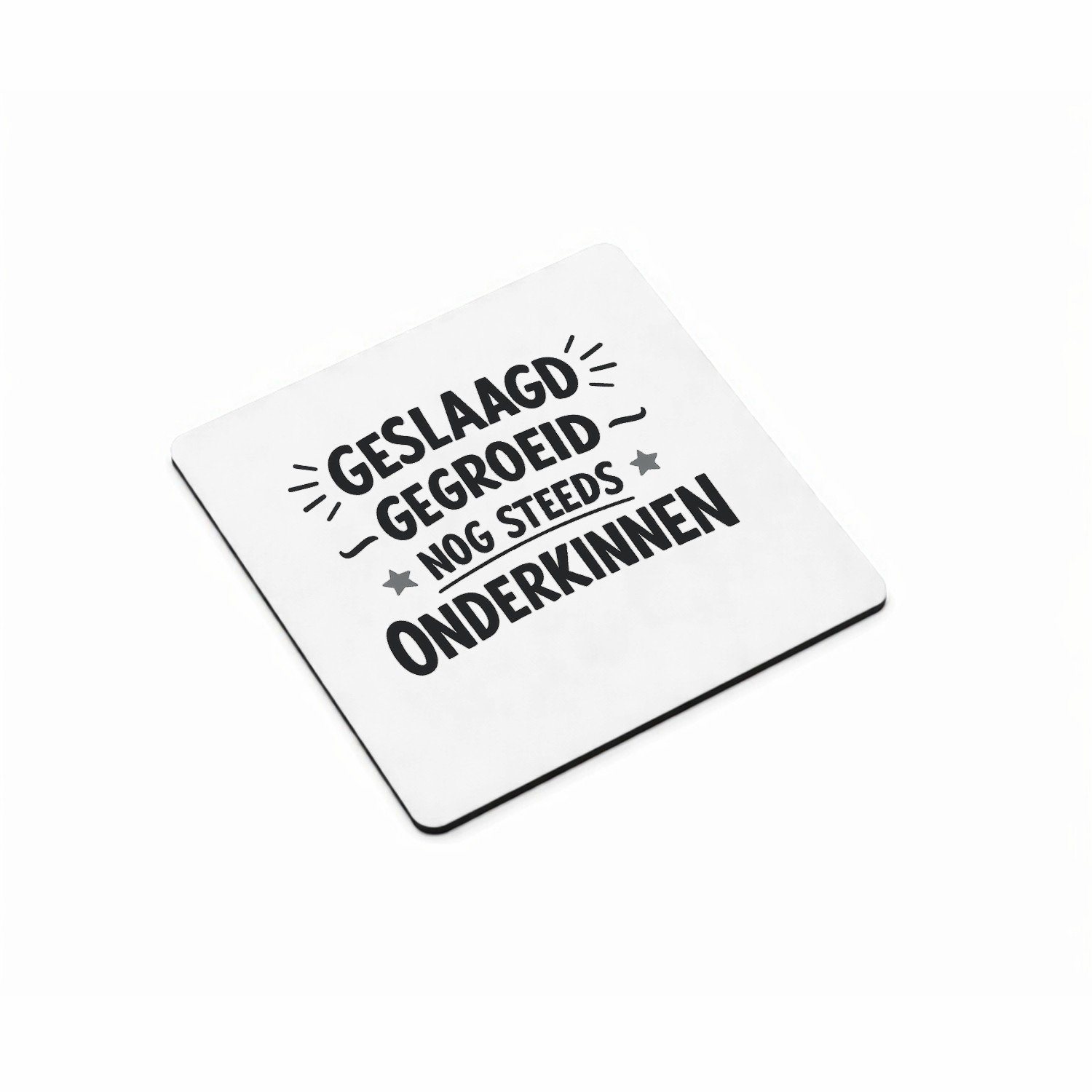 Mr Cadeautjes MDF magnetische fotolijst vierkant 9,5 - design Grappige woordspeling voor een energiek cadeau-item met een | cadeau Wit