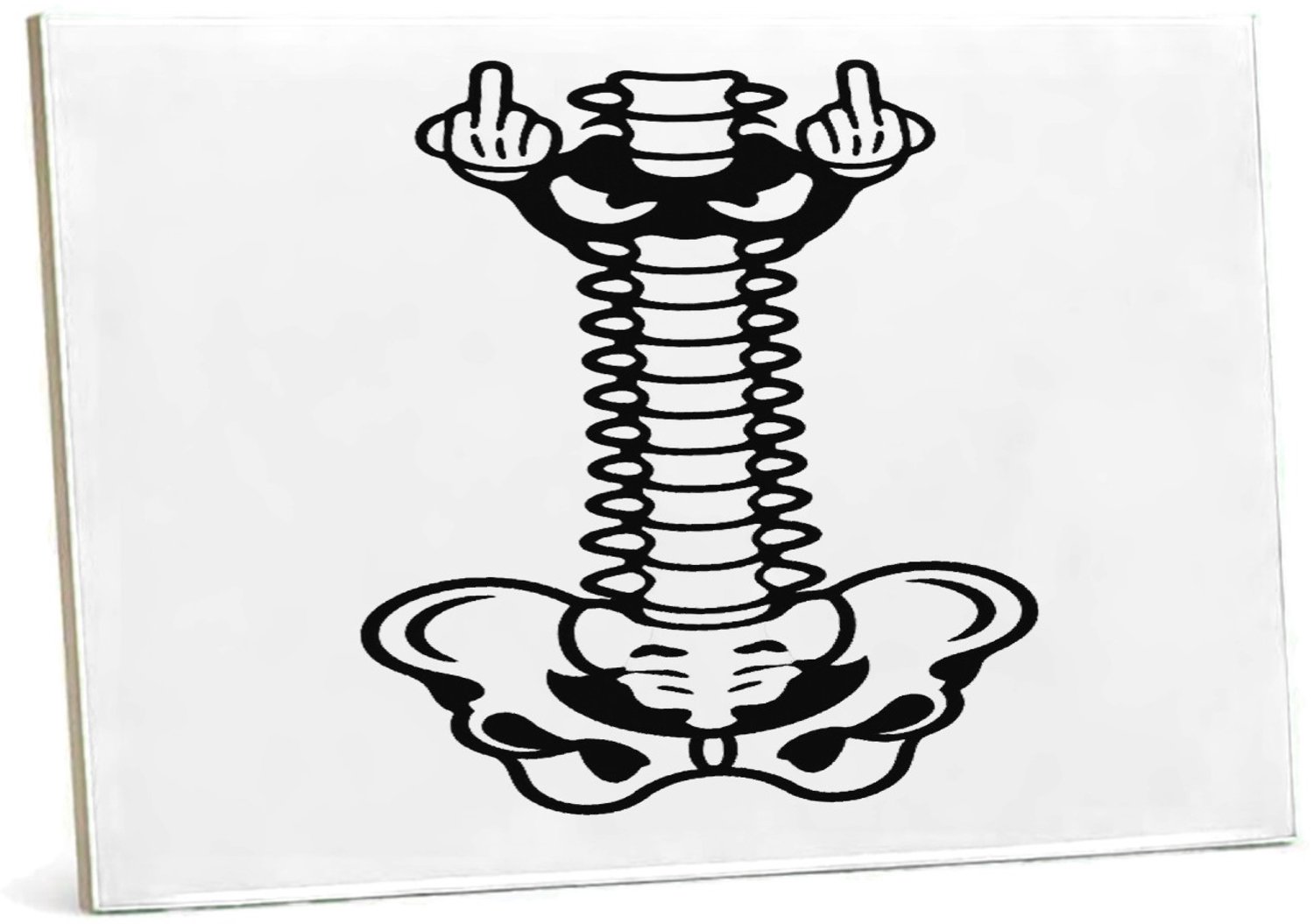 Mr Cadeautjes Tegel 15 x 20 cm - design Humoristische lichaamsgrap met een andere verticale anatomis | cadeau Wit
