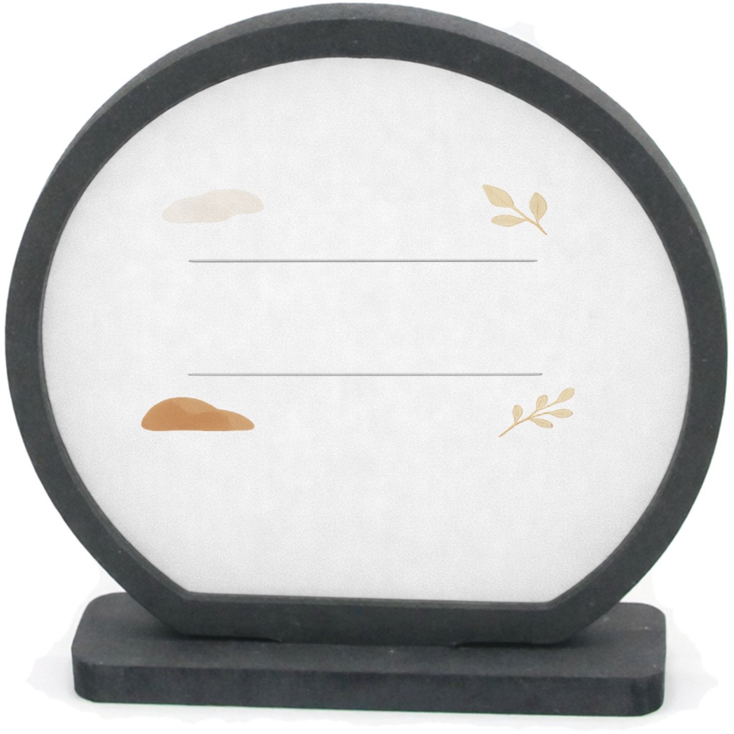 Mr Cadeautjes Houten fotolijst rond met MDF inleg - design Een strak typografisch kussen met een korte, liefdevolle boo | cadeau Wit