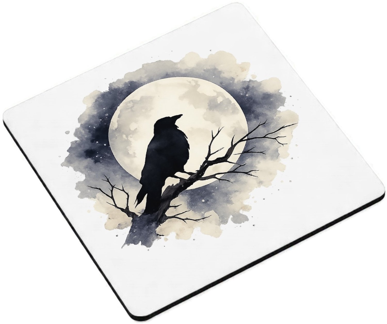 Mr Cadeautjes MDF magnetische fotolijst vierkant 9,5 - design Een stille nacht met een andere dierfiguur en een vergelijkb | cadeau Wit