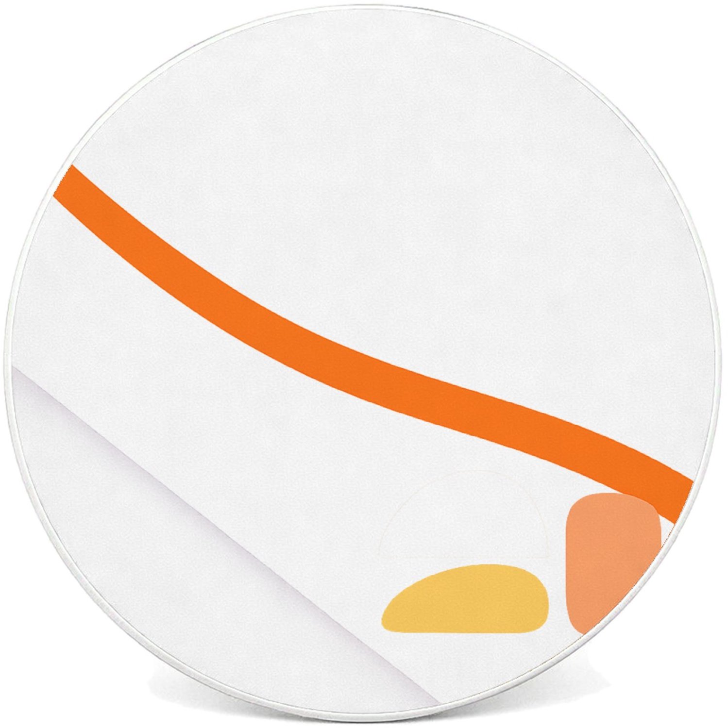 Mr Cadeautjes Tegel rond Ø 20 cm - design Rustige minimalistische sportmotivatiecover met grote curve | cadeau Wit