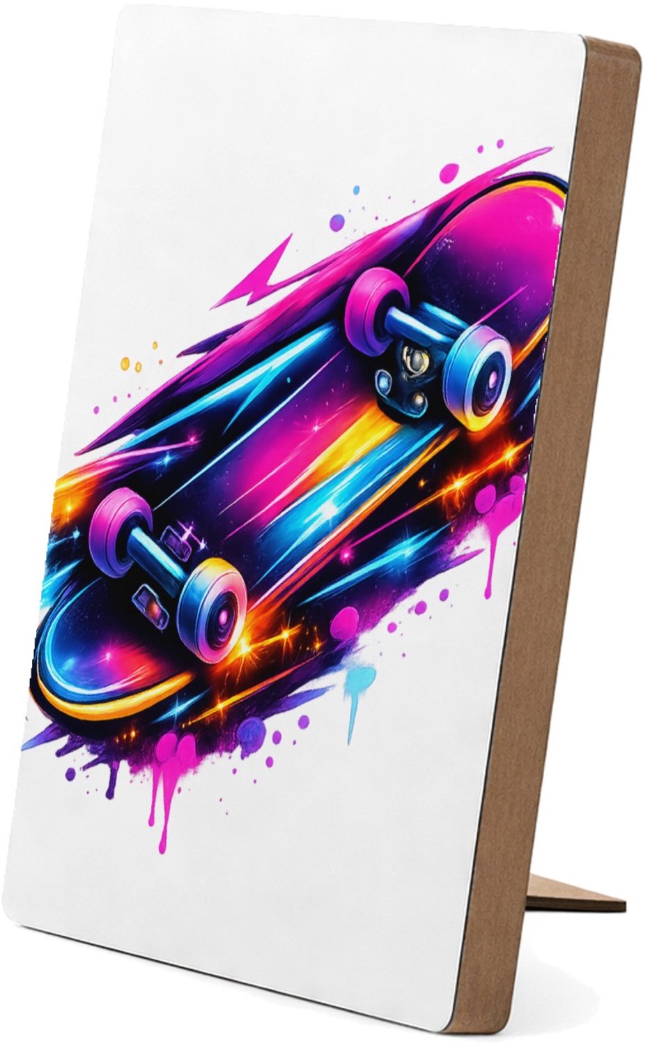 Mr Cadeautjes Glasframe/MDF 12,7 x 17,8 - design Neon sportenergie met een futuristische uitstraling | cadeau Wit