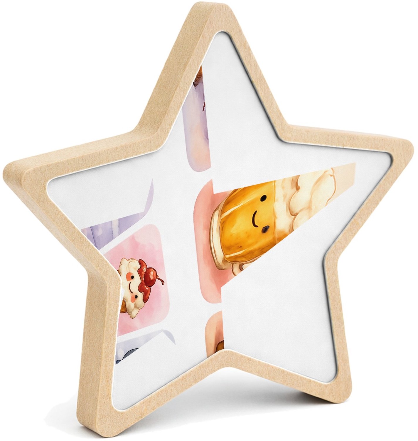 Mr Cadeautjes MDF fotolijst ster 14 x 13,5 - design Huiselijke comfort-scène met een alledaags object als ‘karak | cadeau Wit