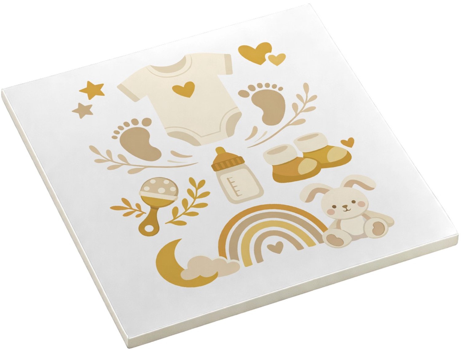 Mr Cadeautjes Decoratie tegel Een zachte aankondigingsprint voor een nieuwe familiefase me - 10,8 x 10,8 cm, keramiek - keuken, badkamer, woonkamer | cadeau Wit
