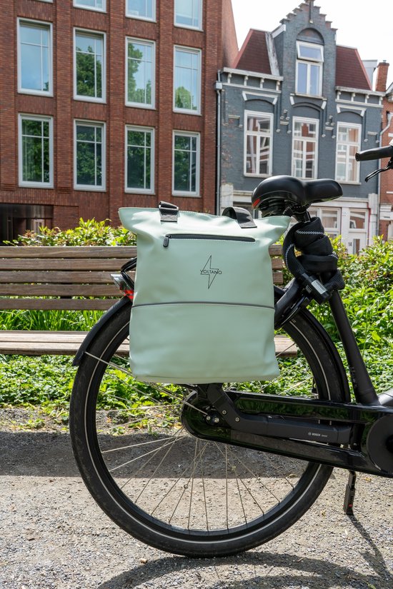 Voltano E-bike City Shopper Enkele Fietstas - Crème - 22 Liter - Laptopvak - 100% Waterdicht van Voltano — afbeelding 2