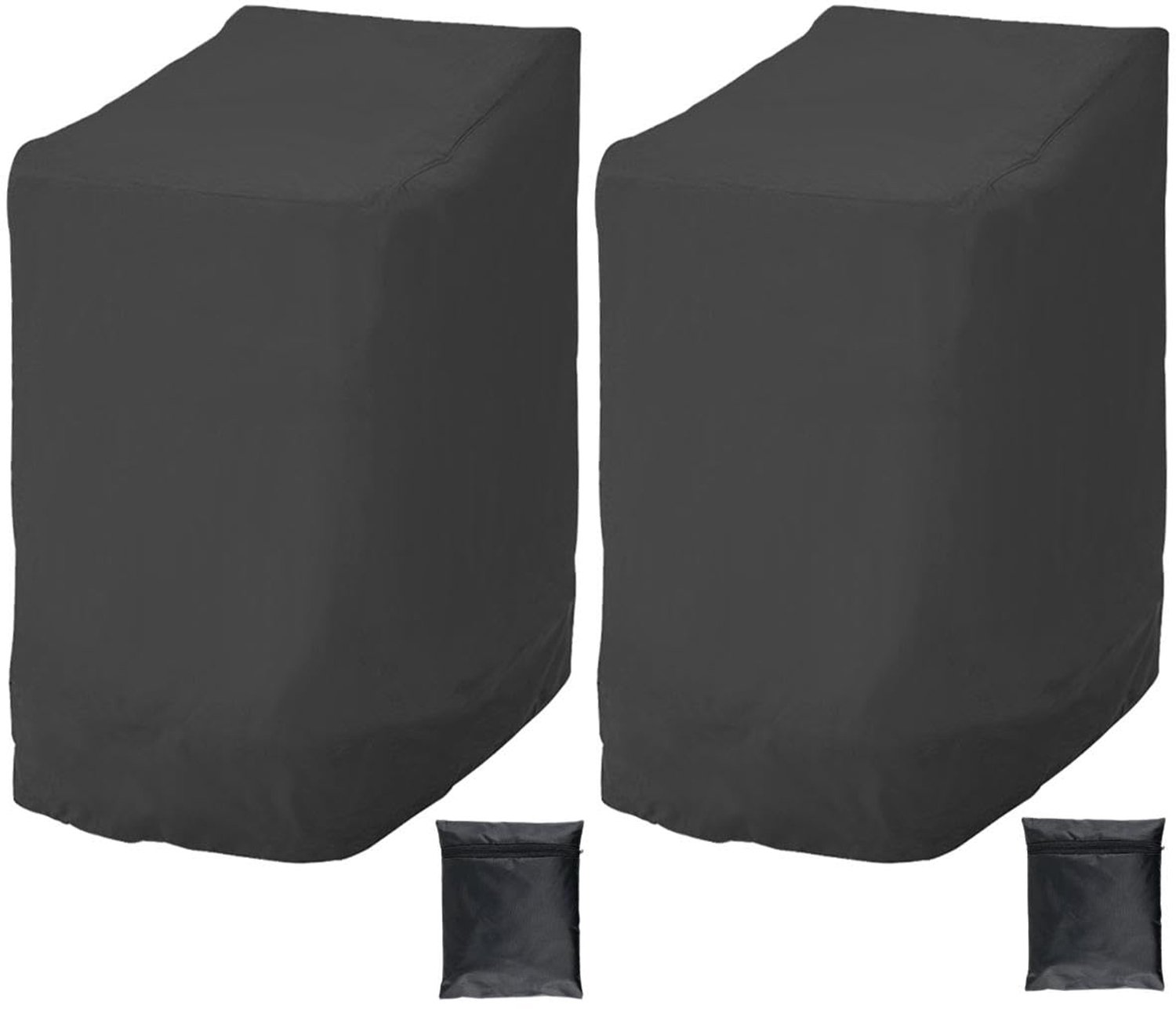 Famanu Tuinstoelhoes voor buiten, 114 x 85 x 65 cm, met trekkoord, waterdicht en UV-bescherming, perfect voor 6 stapelbare stoelen, beschermt je meubels tegen weersinvloeden en vuil wit