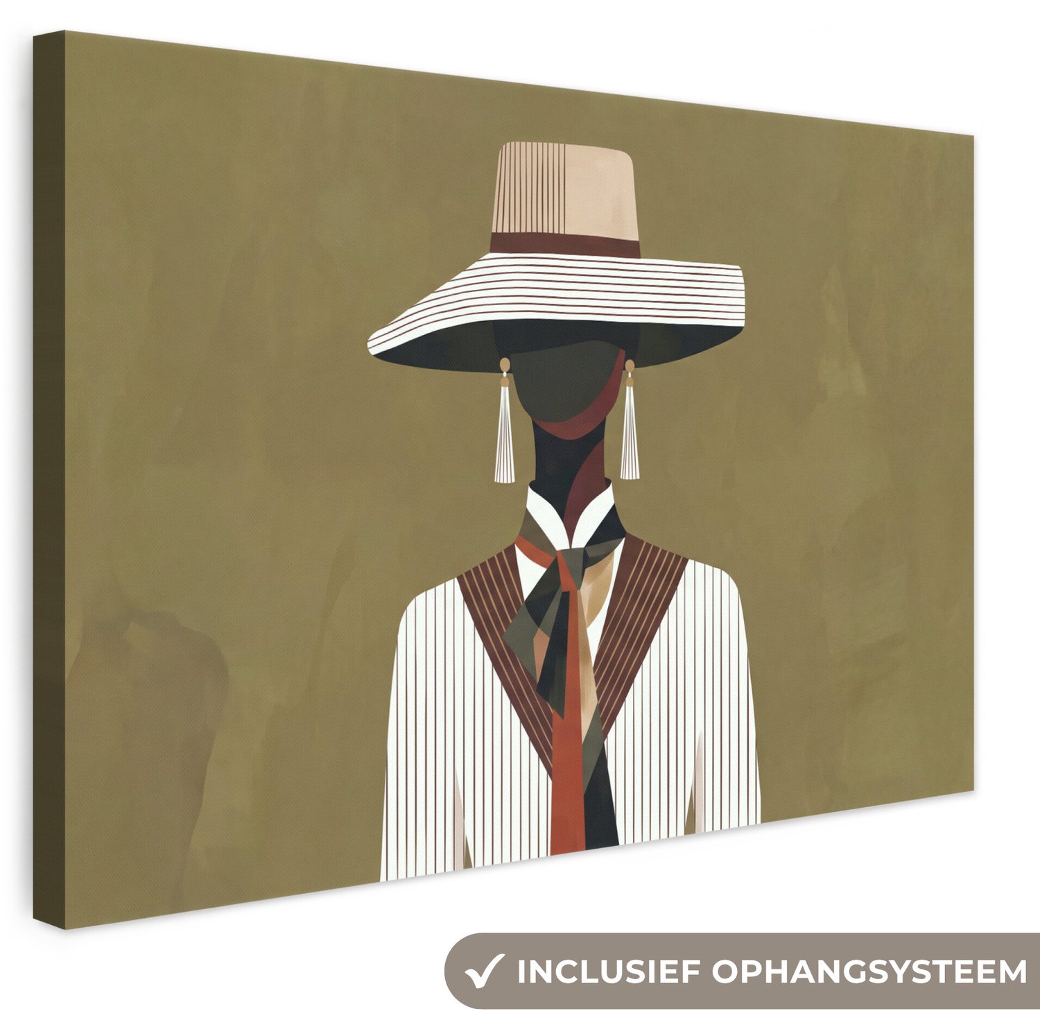 Canvas schilderij 30x20 cm - Exclusieve wanddecoratie Figuur - Modern - Kunst - Muurdecoratie woonkamer - Slaapkamer decoratie - Kamer accessoires - Schilderijen op canvas