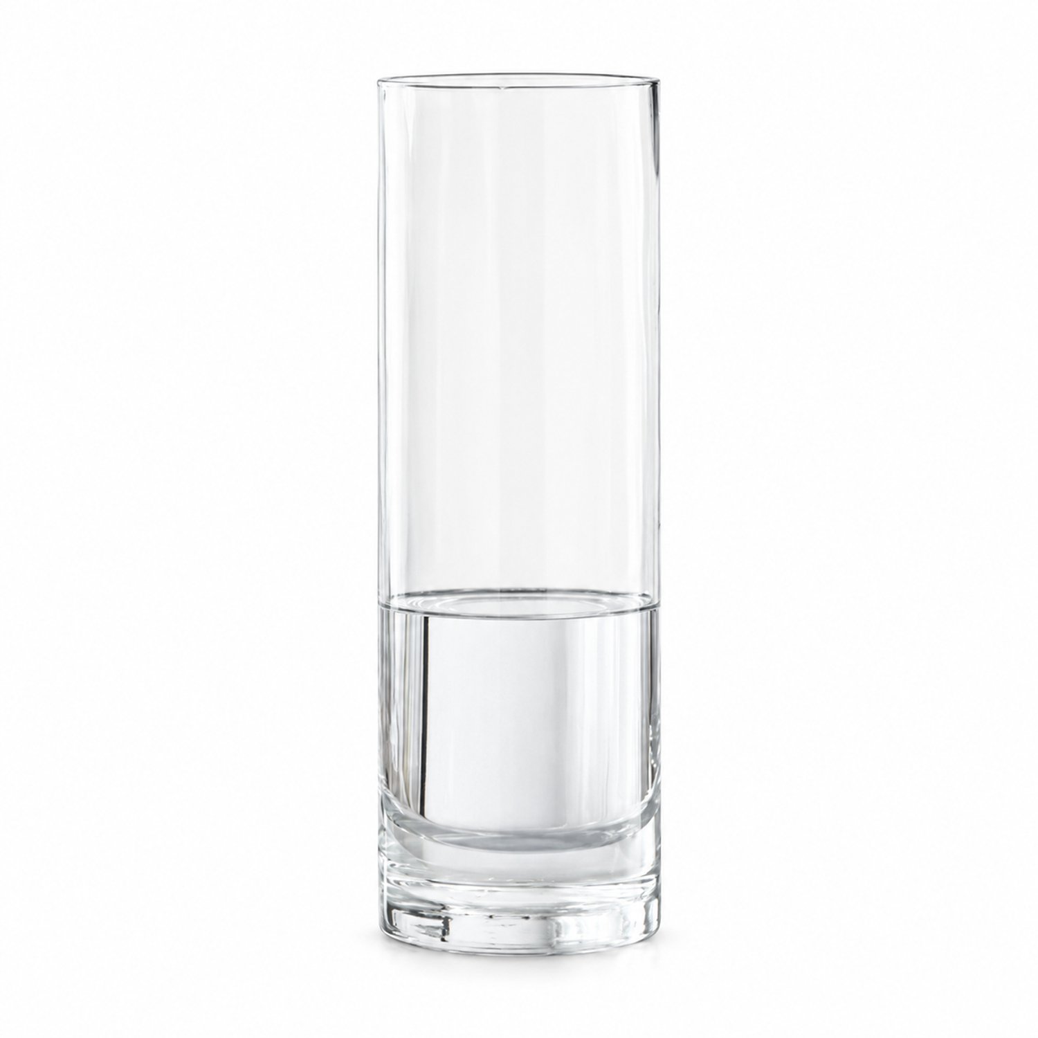 SWGOTA Transparante glazen cilindervaas, verdikte uitvoering, ca. 7 cm breed en 17 cm hoog, voor bloemen en geluksbamboe, in kartonnen doos