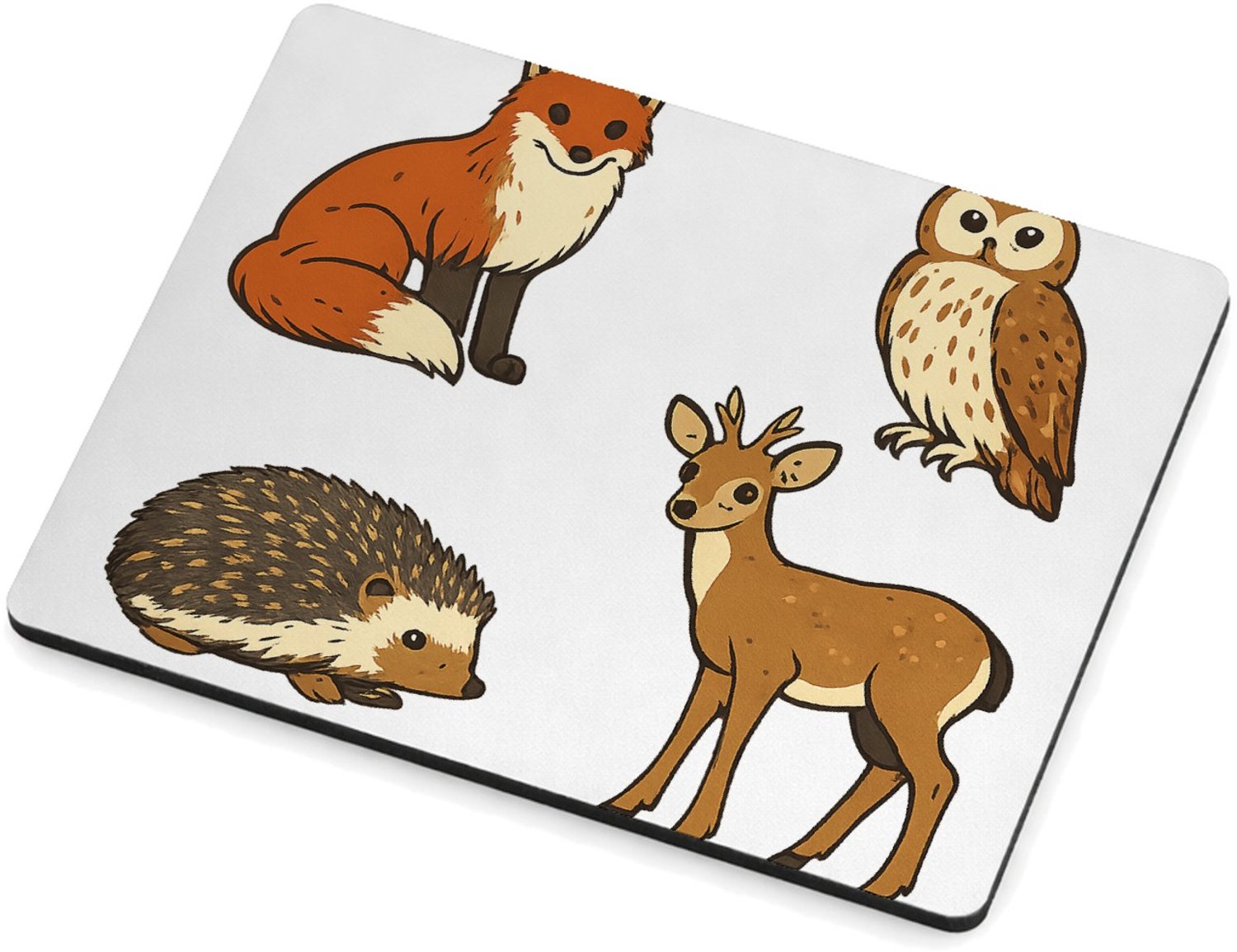 Mr Cadeautjes MDF magnetische fotolijst 9 x 7 - design Een set van vier bosdieren in een vergelijkbare educatieve v | cadeau Wit