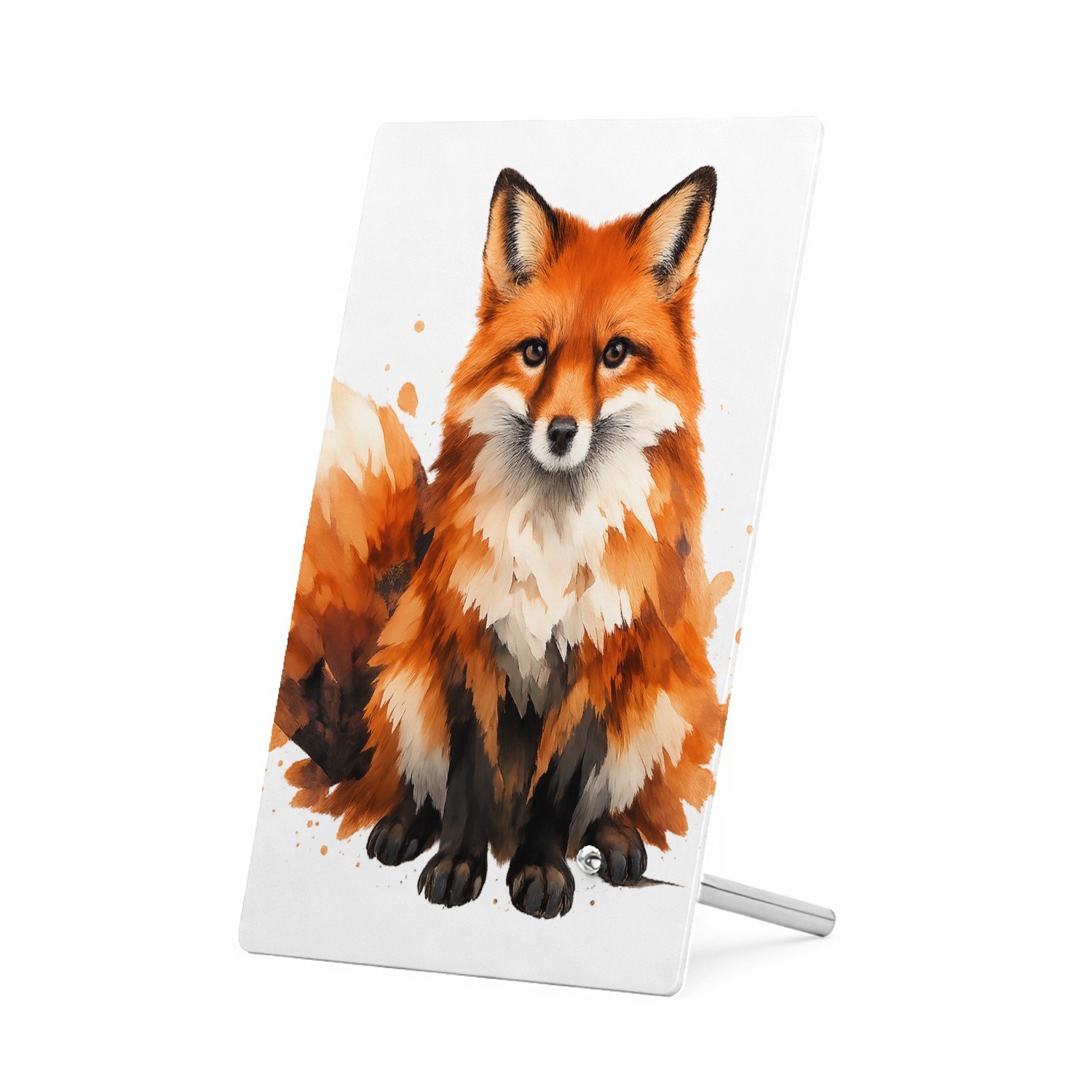 Mr Cadeautjes Glasframe 11 x 16 - design Een groot, sfeervol bosdier met verfspatten en veel witruimt | cadeau