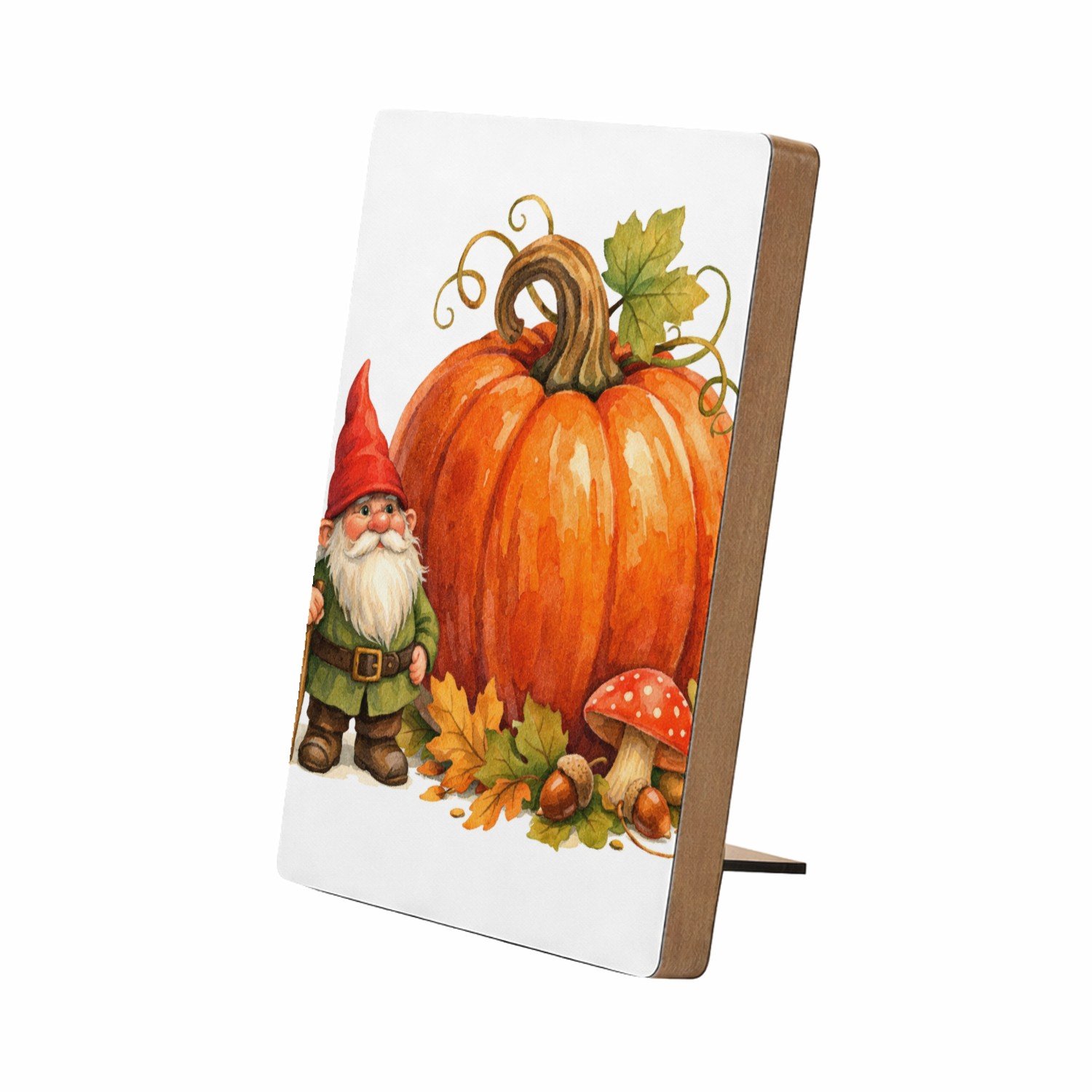 Mr Cadeautjes Glasframe/MDF 12,7 x 17,8 - design Een kleine tuinfee met een enorme zonnebloem als seizoenssym | cadeau Wit