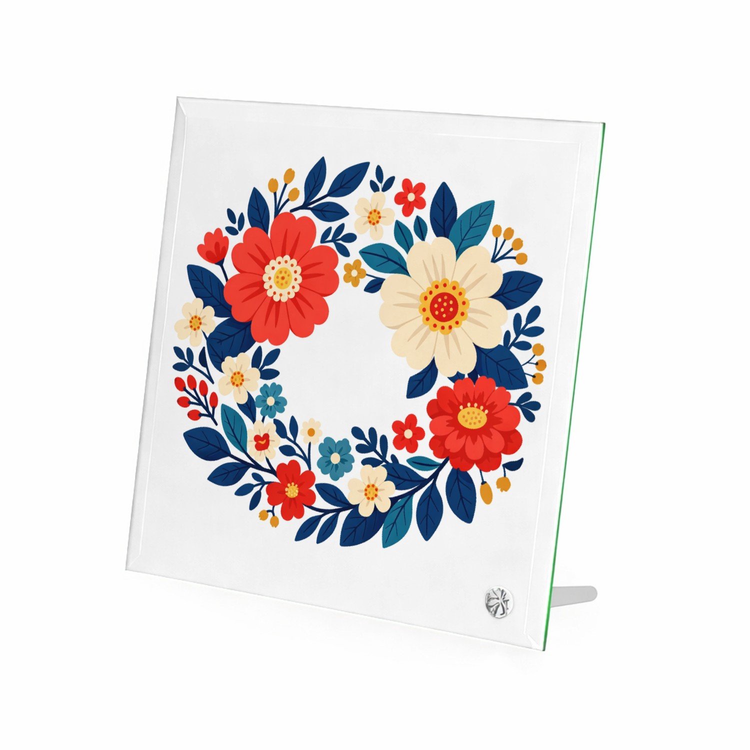 Mr Cadeautjes Glasframe 20 x 20 - design Een nieuwe retro-cadeauprint met een botanische rand en een | cadeau Wit