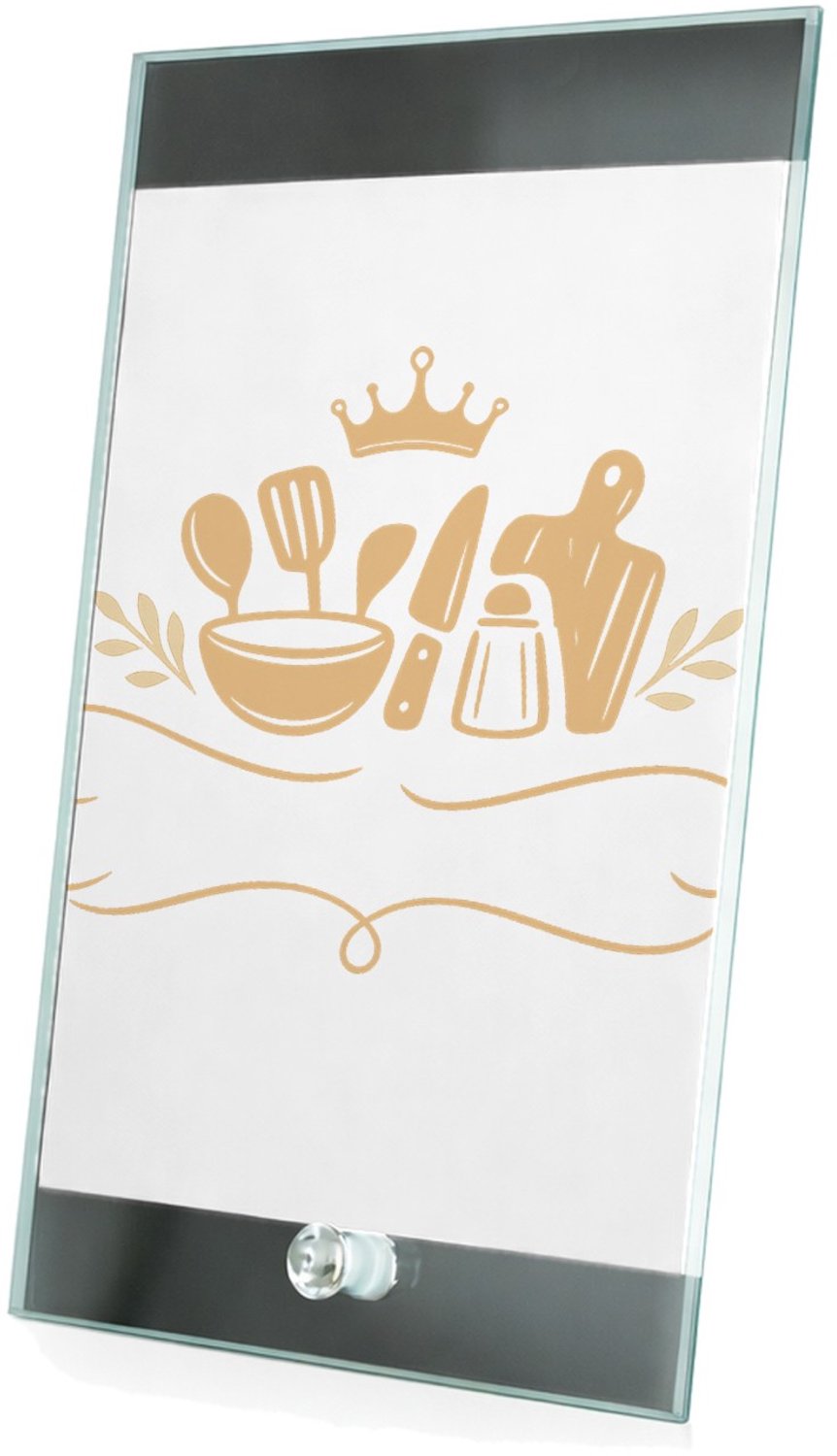 Mr Cadeautjes Glasframe 15 x 23 - design Een elegante, humoristische keukenprint met een zelfverzeker | cadeau Wit
