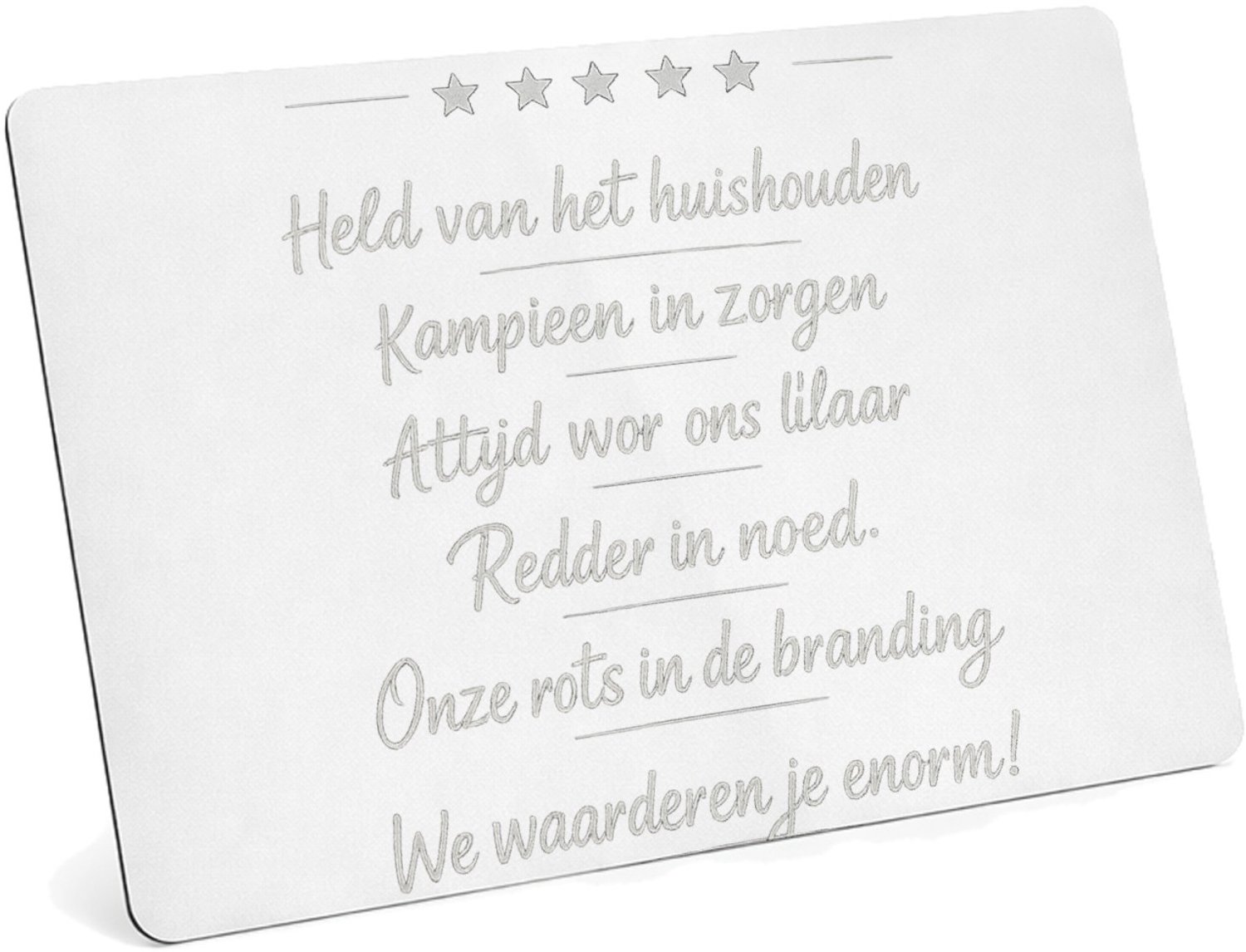 Mr Cadeautjes MDF magnetische fotolijst 28 x 19 - design Een soortgelijke humoristische waarderingsbadge, maar dan vo | cadeau Wit