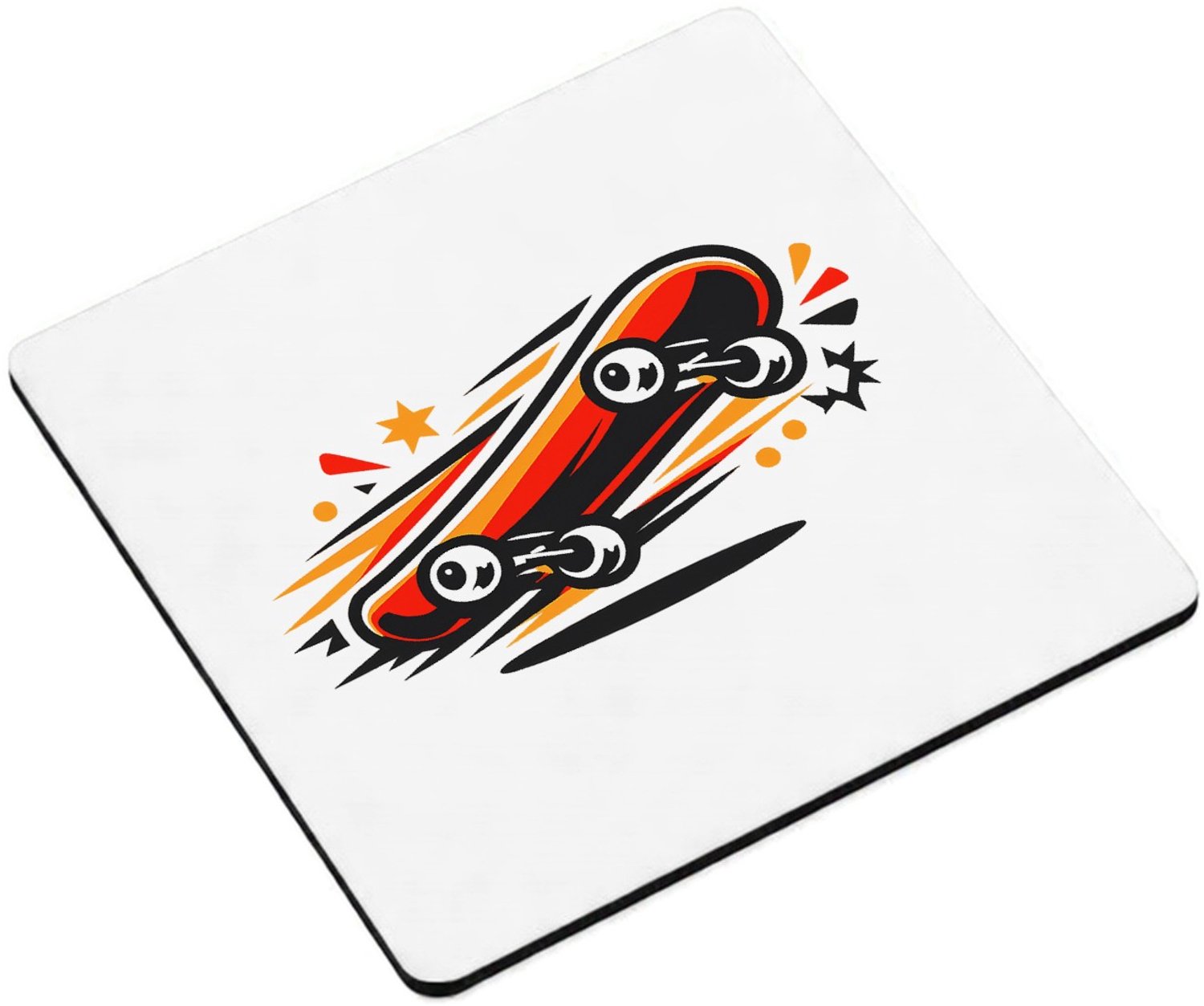 Mr Cadeautjes MDF magnetische fotolijst vierkant 9,5 - design Een compacte naamprint met een energiek icoon dat snelheid u | cadeau Wit