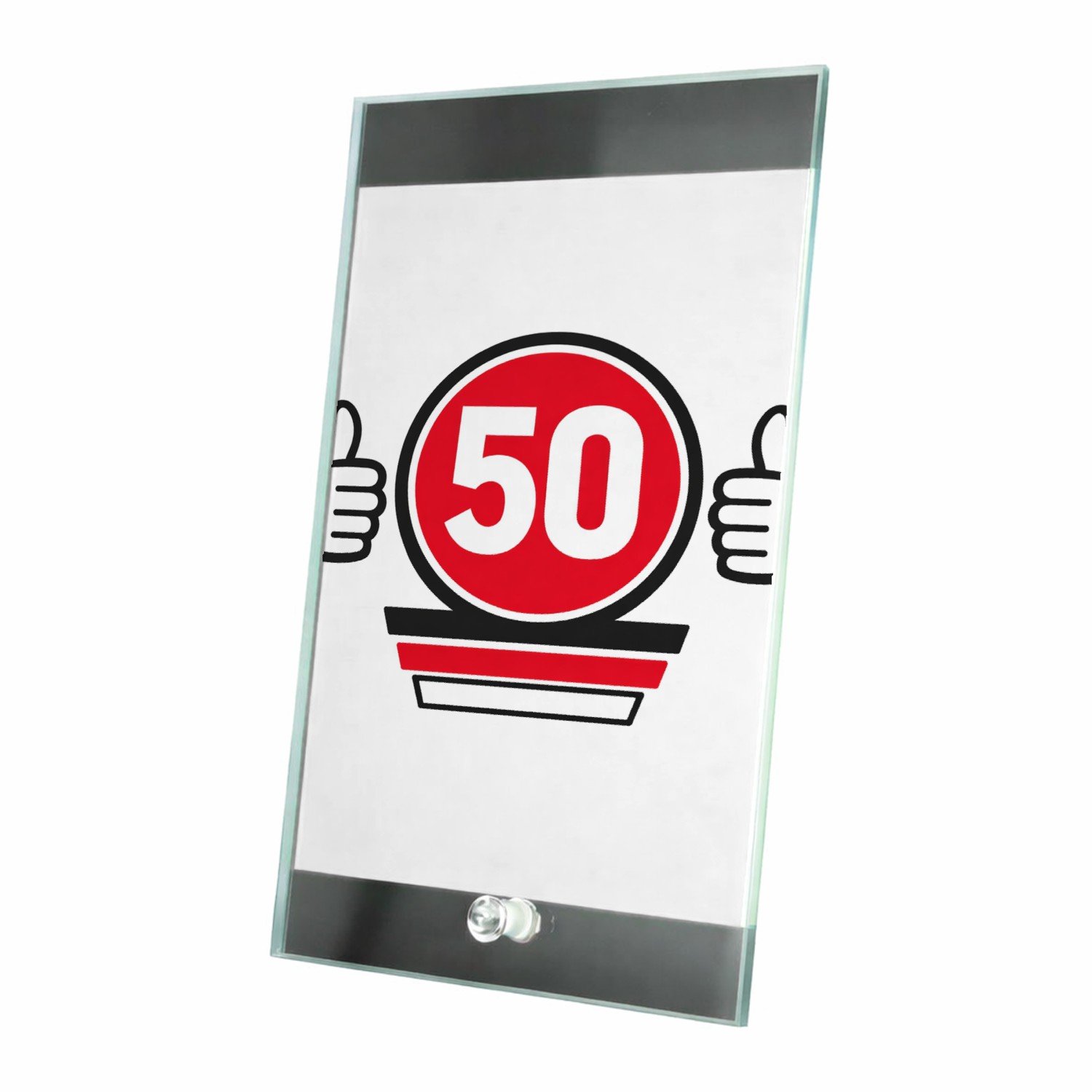Mr Cadeautjes Glasframe 15 x 23 - design Een compacte verjaardagsbadge met een eigenzinnige sportieve | cadeau Wit