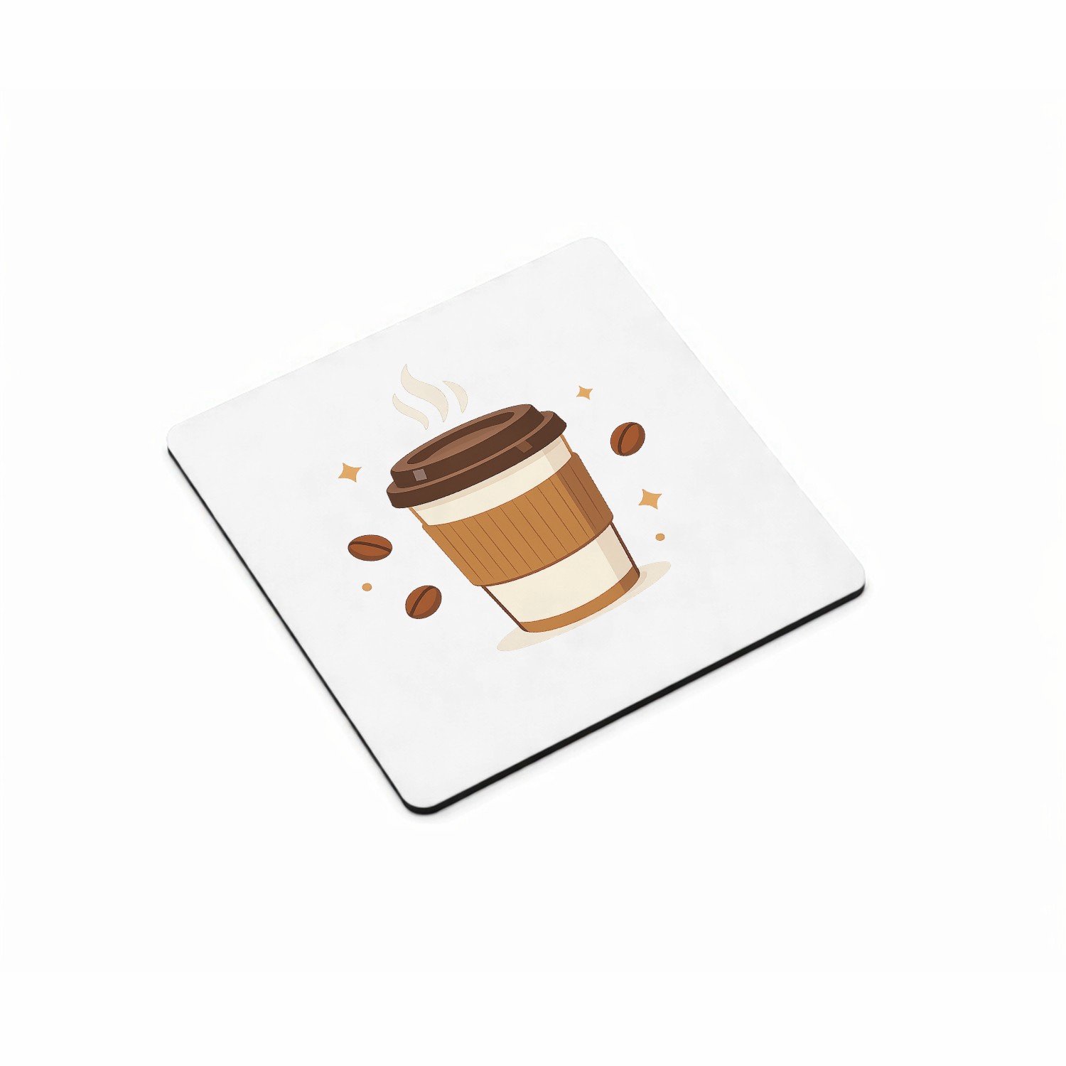 Mr Cadeautjes MDF magnetische fotolijst vierkant 9,5 - design Een compacte typografische koffieposter met één centrale ill | cadeau Wit