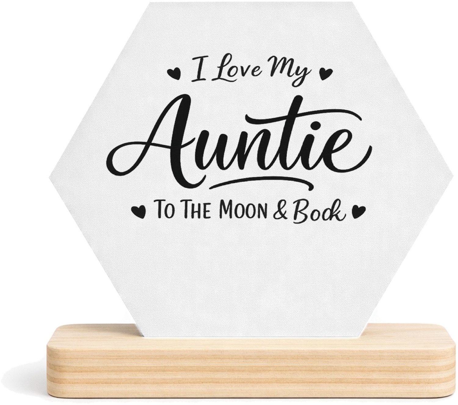 Mr Cadeautjes MDF fotolijst/inleg hexagon 14 x 13 - design Een compacte typografische cadeauboodschap met een speelse h | cadeau Wit
