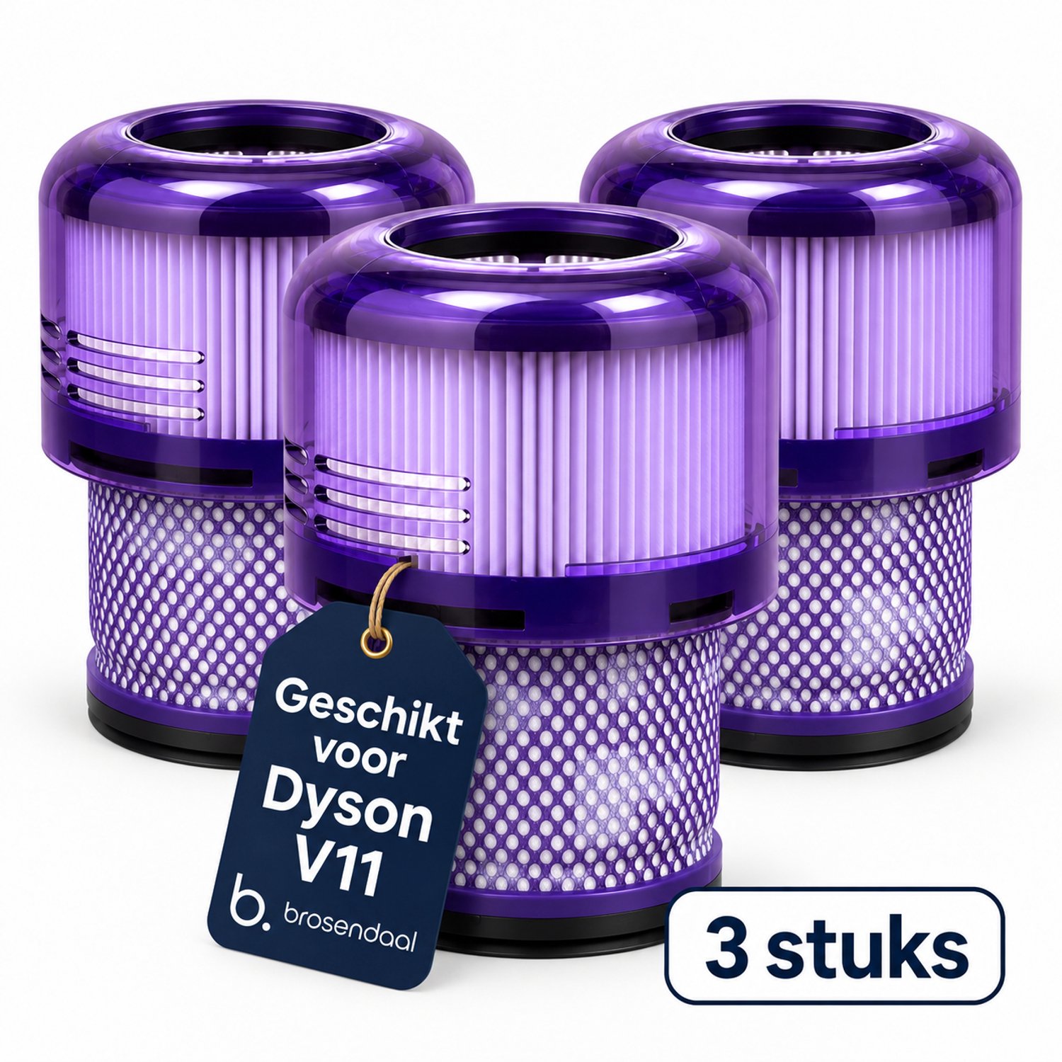 Brosendaal Filter geschikt voor Dyson V11 - Geschikt voor alle V11 modellen - SV14 | SV15 | SV17 | SV28 - Wasbaar en Herbruikbaar - 3 stuks
