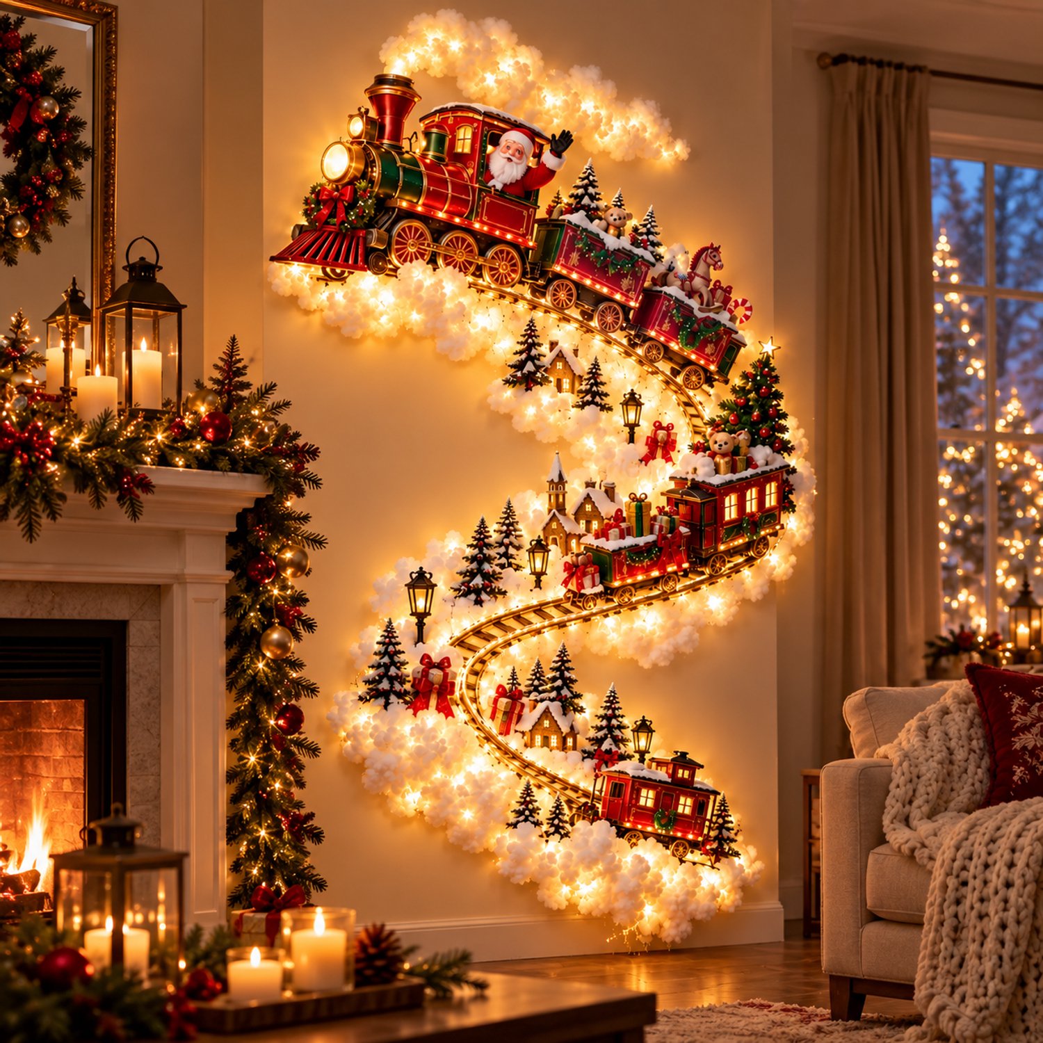 DayeLabel Wandlamp binnen - Kerstdecoratie - Kersttrein - 60 cm – foto 4